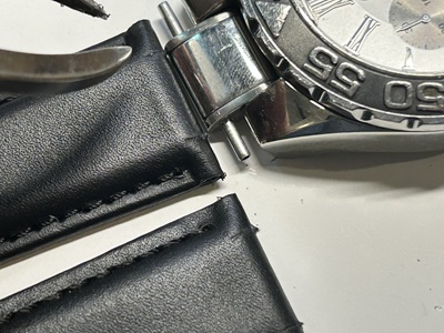 革ベルト端部の形状確認(加工前)