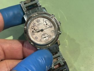 電池交換でお預かりしたエルメスのクリッパー クロノグラフ腕時計